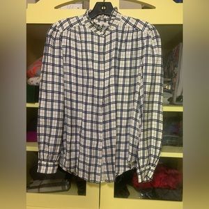 JOIE Mintee Blue and White Plaid LS Shirt